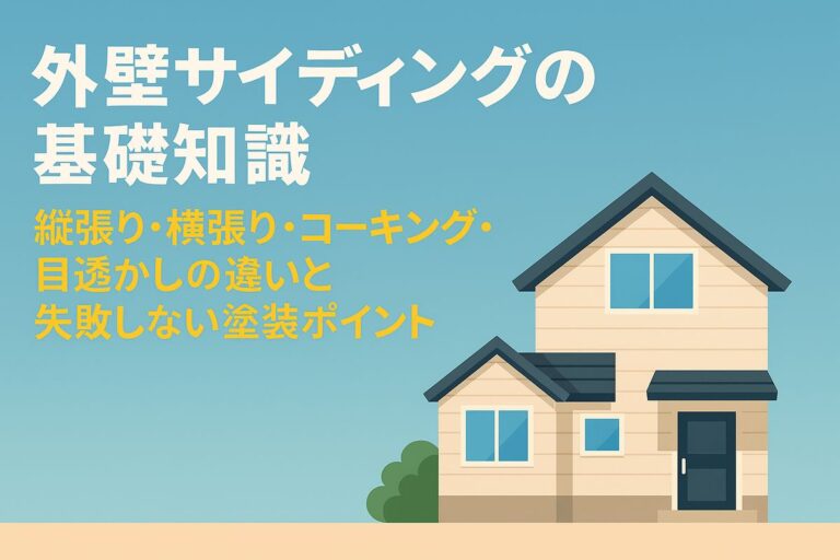 外壁サイディングの基礎知識｜縦張り・横張り・コーキング・目透かしの違いと失敗しない塗装ポイント　岐阜県　大垣　安八　塗りかえ工房