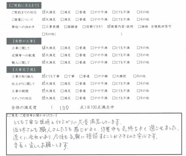 岐阜県大垣市　塗りかえ工房　お客様の声　岐阜市　S様